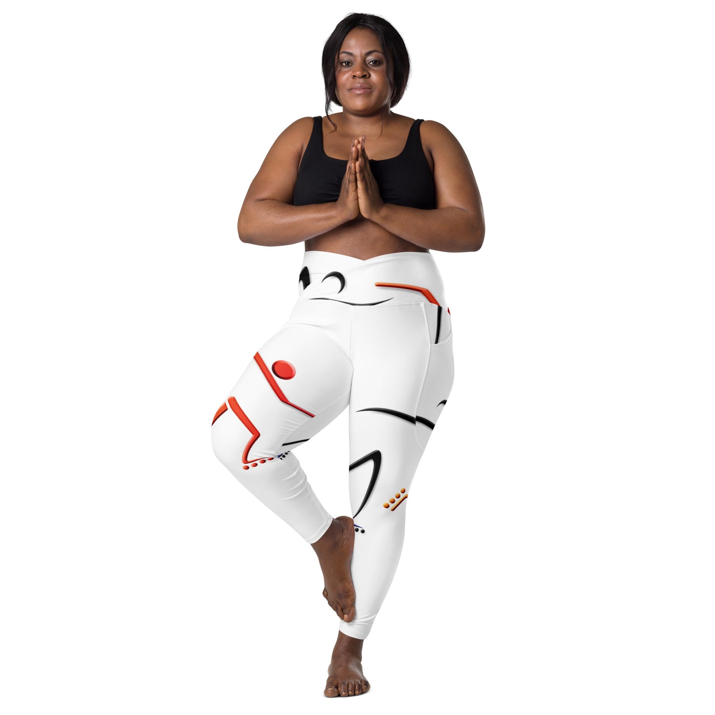 Crossover leggings with pockets