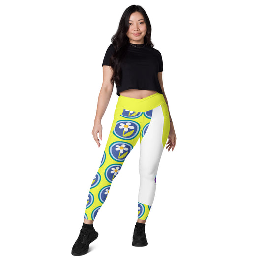 Crossover leggings with pockets