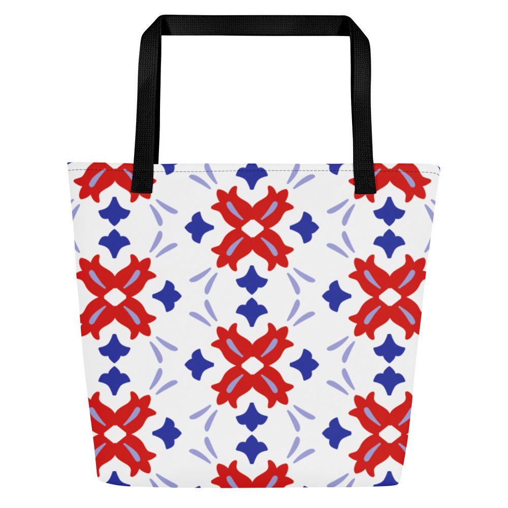 All-Over Print Large Tote Bag w/ Pocket