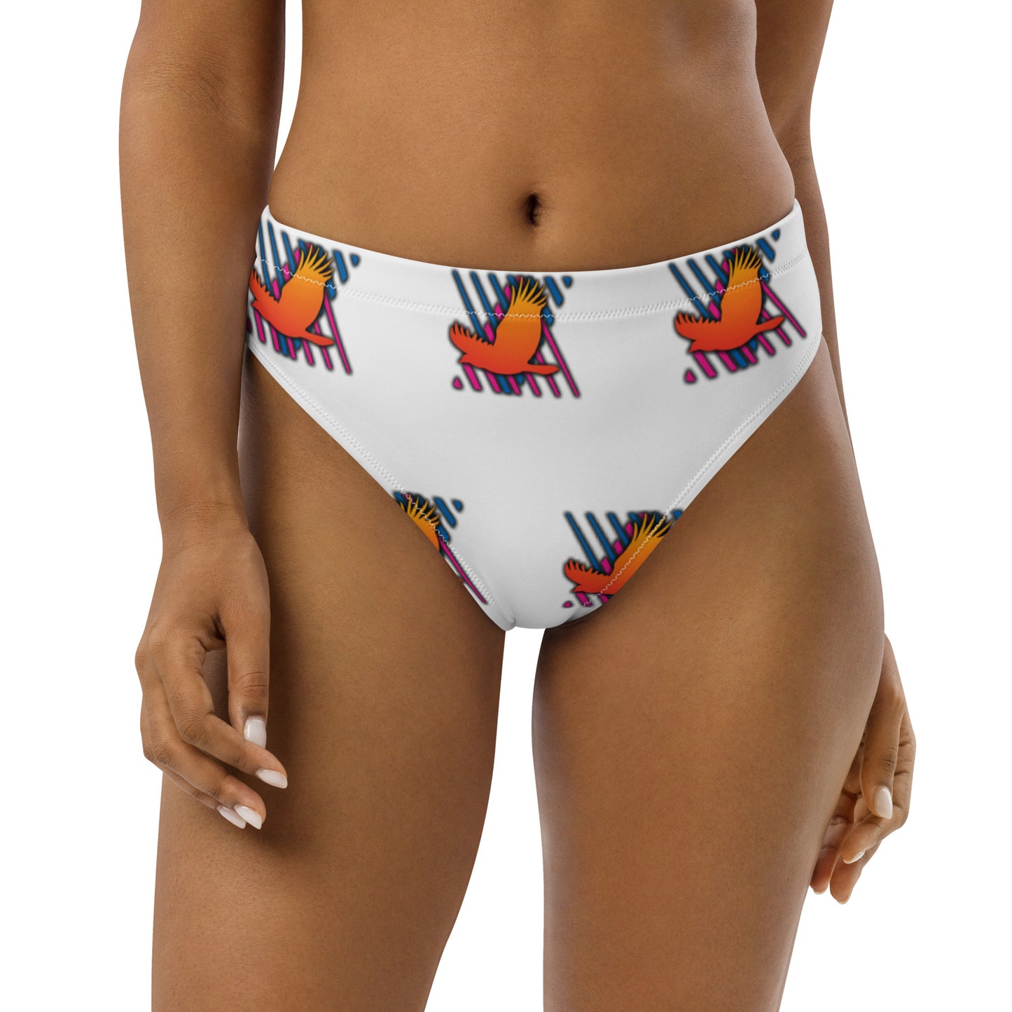Recycled high-waisted bikini bottom