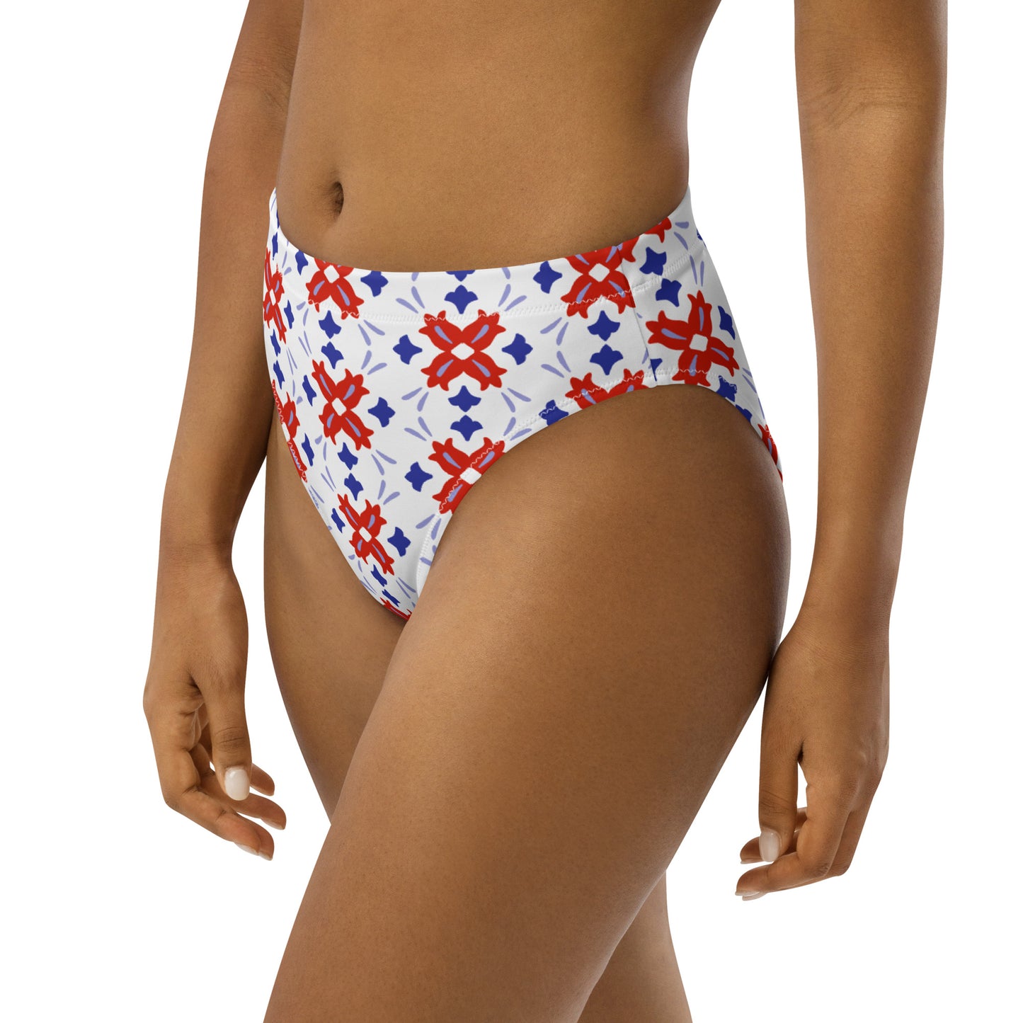 Recycled high-waisted bikini bottom