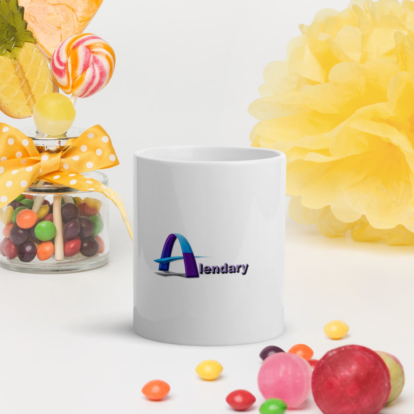White glossy mug
