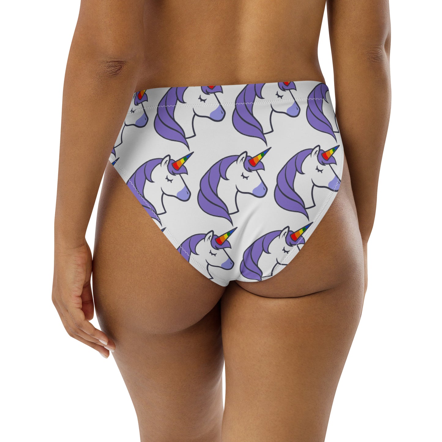 Recycled high-waisted bikini bottom