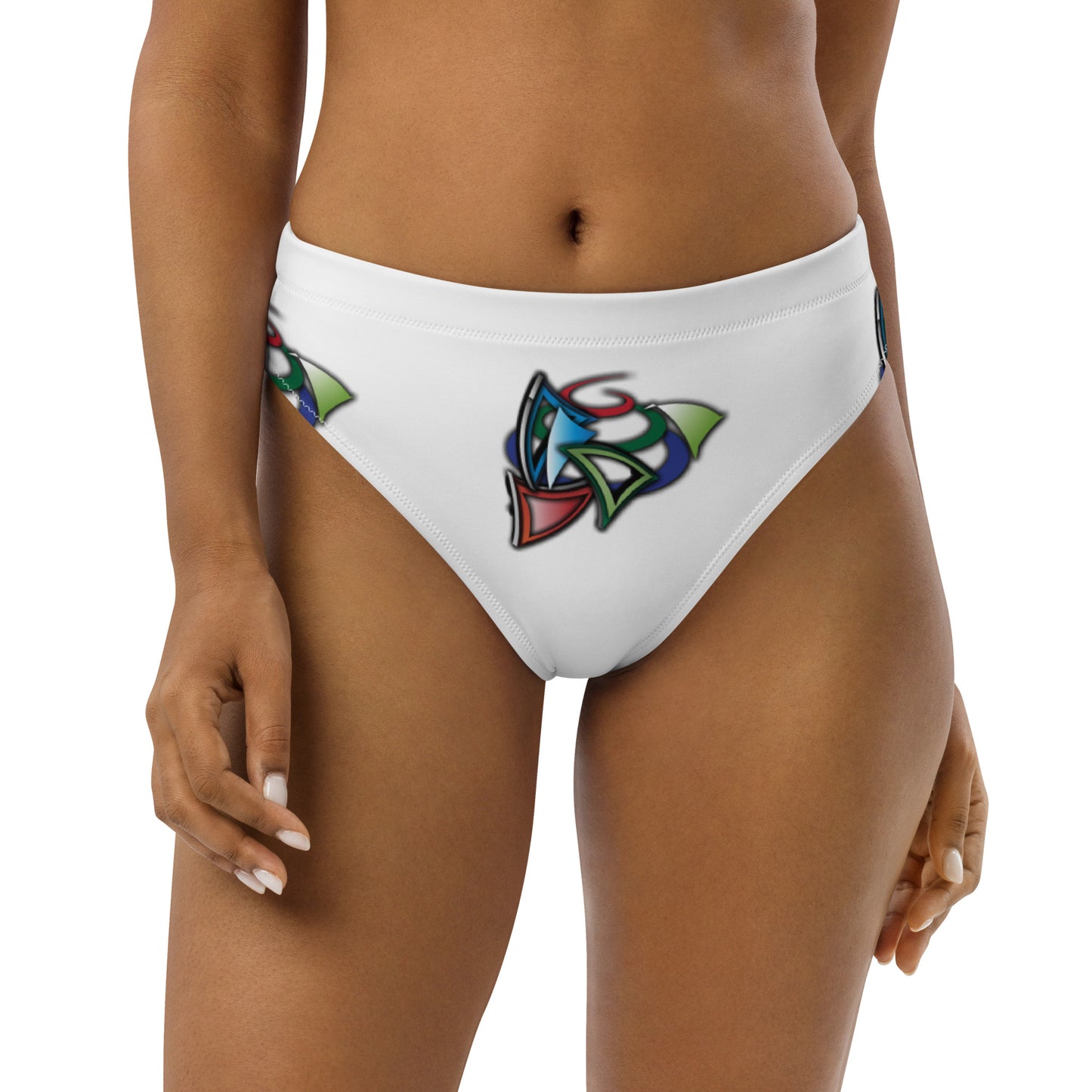 Recycled high-waisted bikini bottom