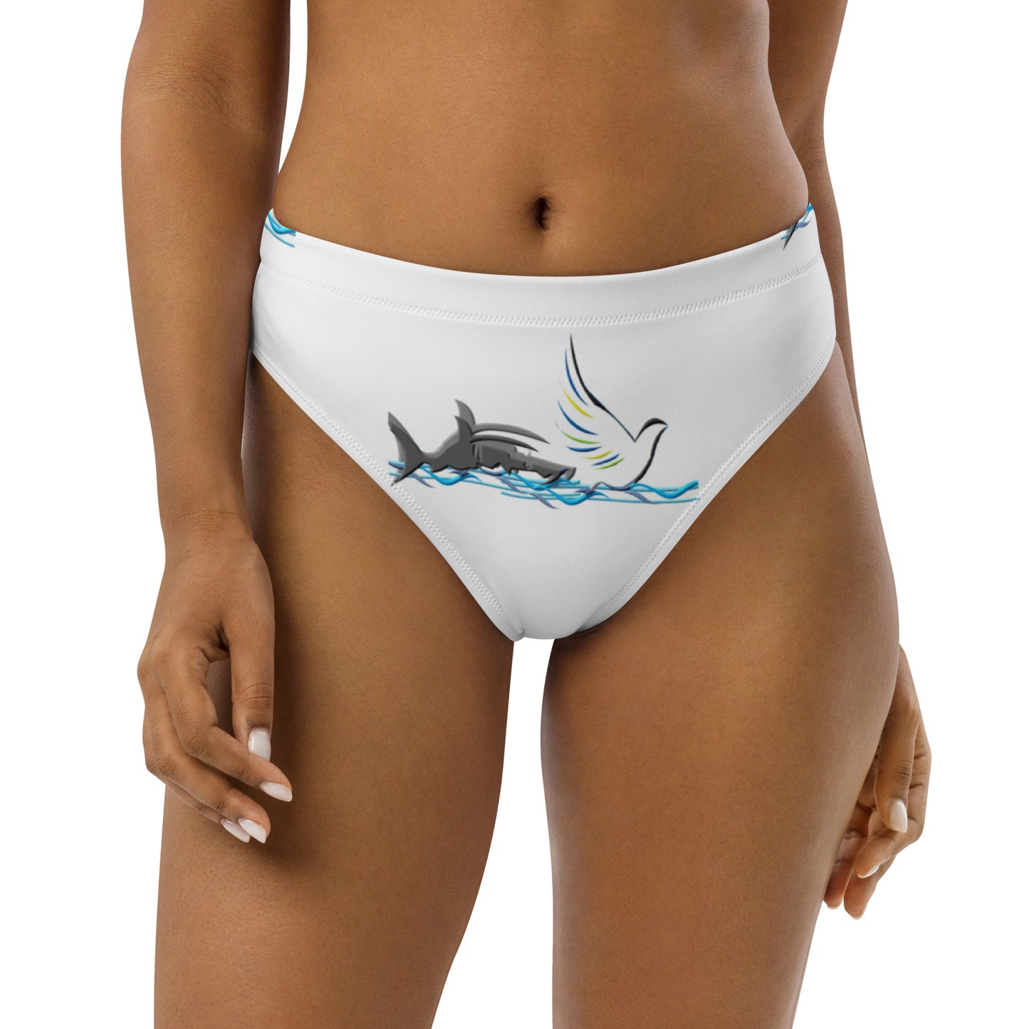 Recycled high-waisted bikini bottom