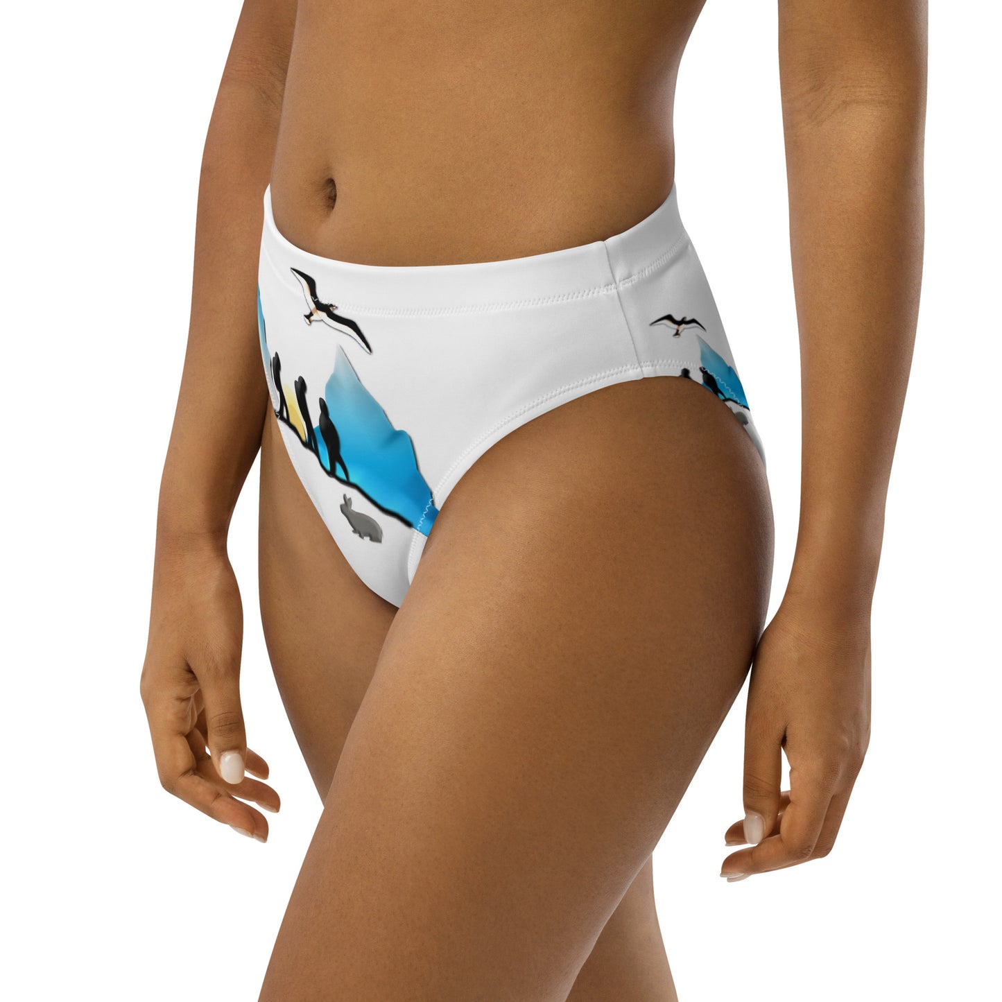 Recycled high-waisted bikini bottom