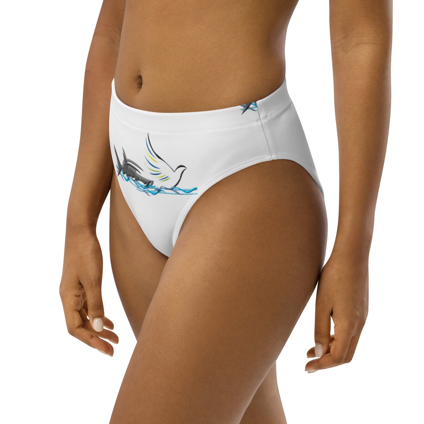 Recycled high-waisted bikini bottom