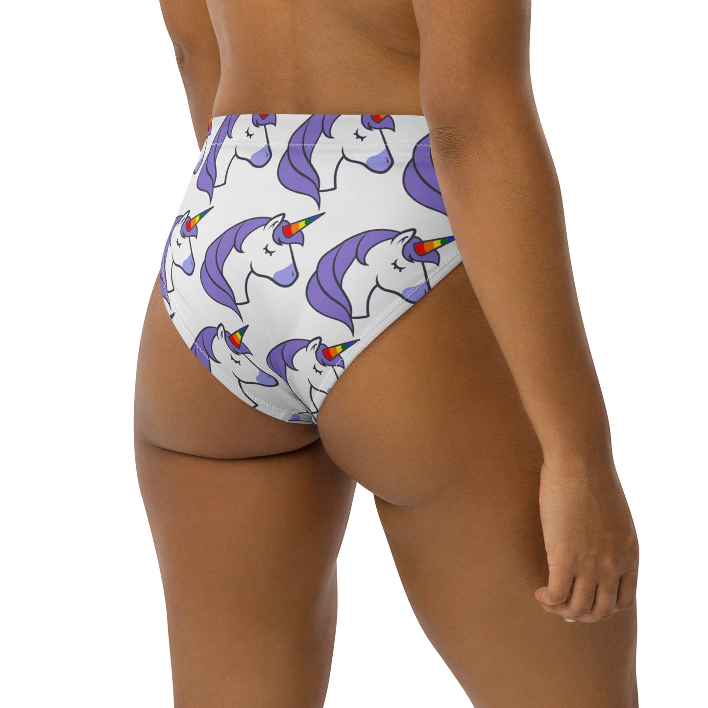 Recycled high-waisted bikini bottom