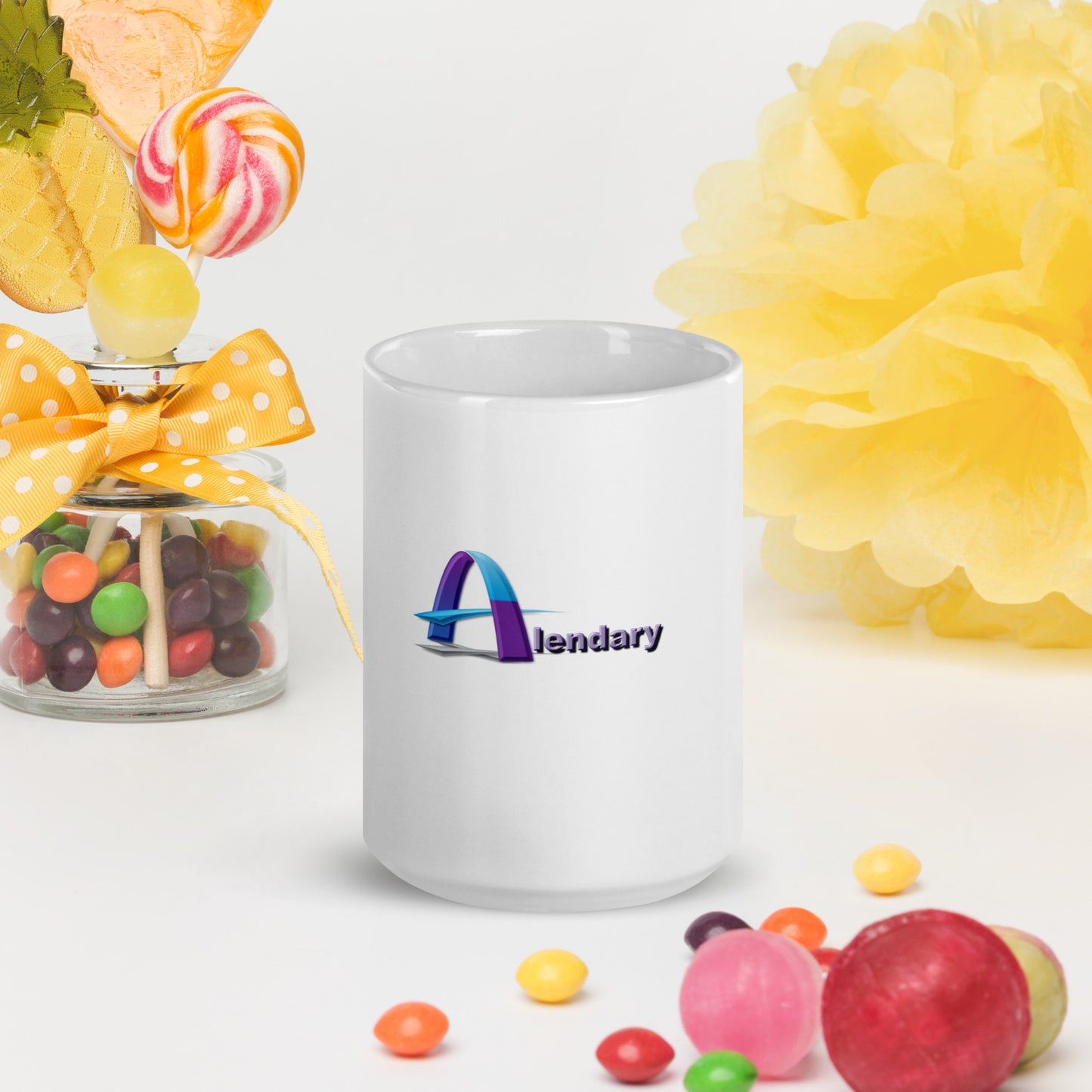 White glossy mug